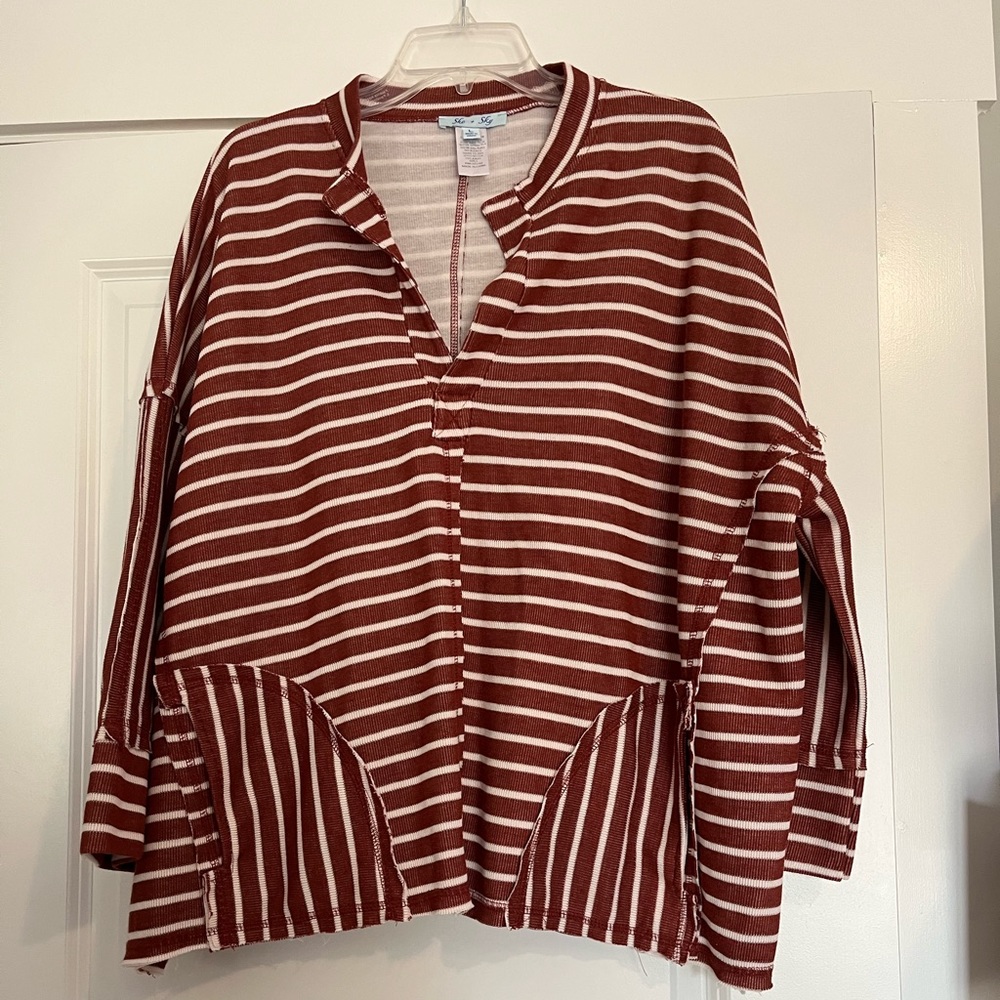 She + Sky Striped Top